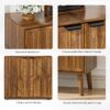 Farmhouse Style Sideboard Buffet Cabinet With Storage Bar Cabinet - Walnut - Image 7