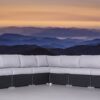 Wide Outdoor Patio Sectional With Cushions - Black - Image 4