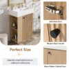 Bathroom Vanity With Sink, 21.6" Freestanding Wood Grain Cabinet With Storage Ideal For Small Bathrooms - Wood - Image 7