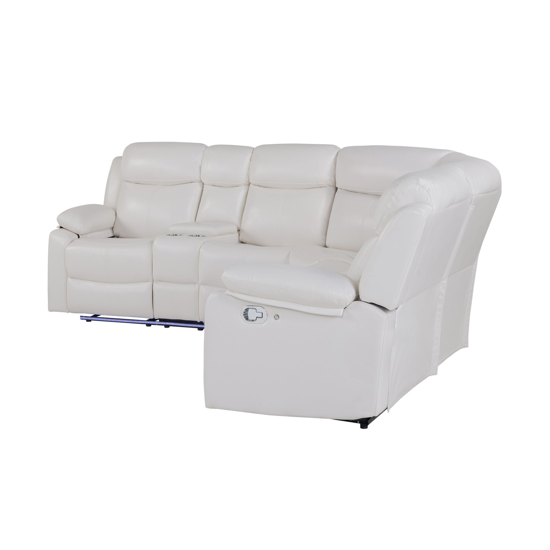 Left Arm Facing Sectional Sofa With Recline And Storage - White - Image 6