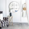 Traditional Decor Style Round Antique Glass Wall Mirror, Wall Decor For For Bathroom Entryway Console Lean Against Wall - Black - Image 6