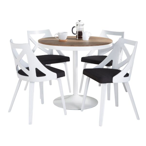 Dakota Charlotte - 5 Piece Contemporary Dining Set - Brown / White / Charcoal