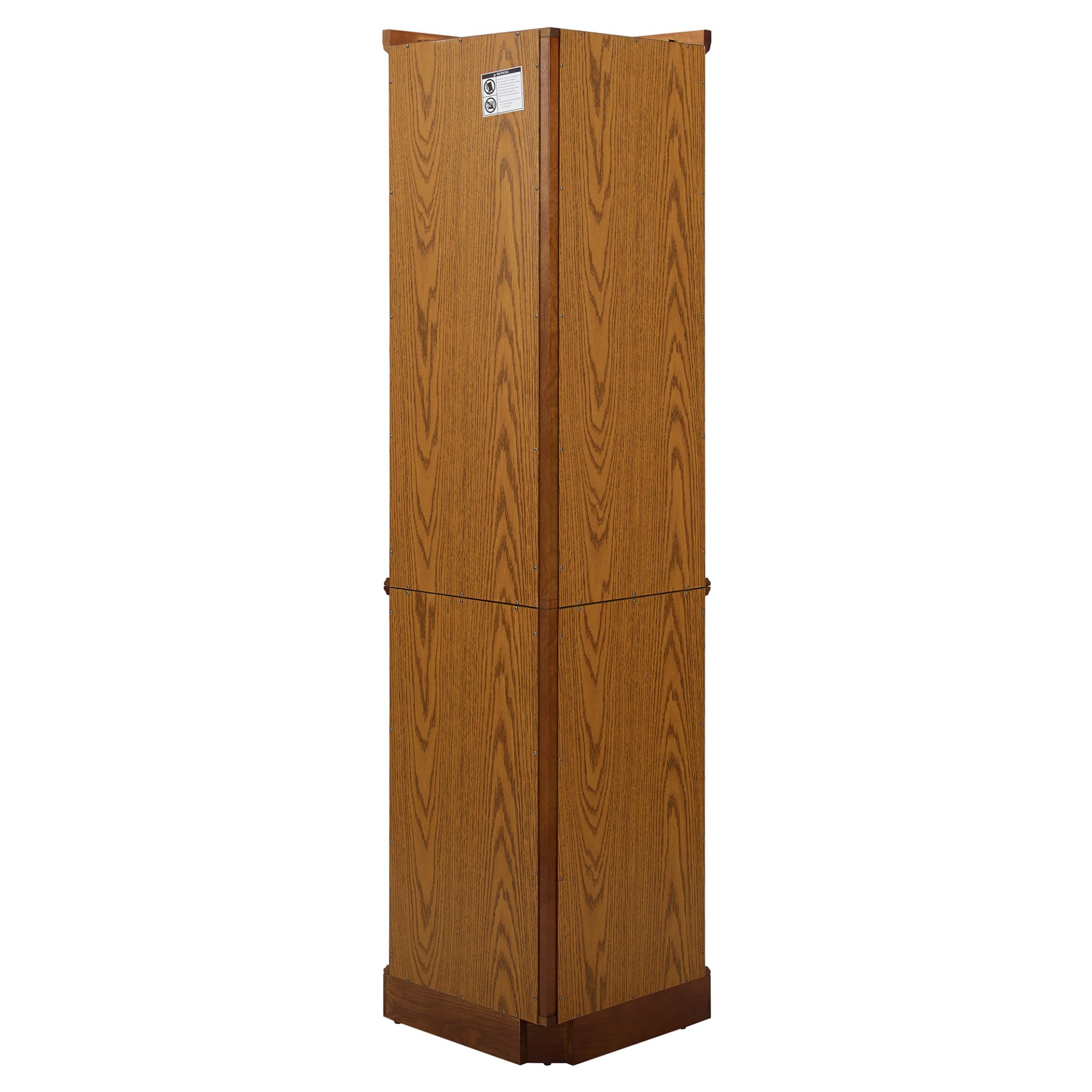 6 Shelf Lighted Corner Curio Cabinet With Adjustable Tempered Glass Shelves And Mirror Back (E26 Light Bulb Not Included) - Oak - Image 10
