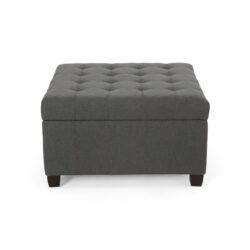 Isabella - Ottoman Contemporary Storage Solution - Dark Gray