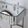 Mirrored Makeup Vanity Table With Stainless Steel Base, Mirrored Console Dressing Table With 2 Drawers, Versatile Desk For Bedroom And Office - Silver - Image 8