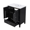 Vintage Style 30" Bathroom Vanity With Sink, Multi Functional Storage, Soft Closing Door - Black - Image 13