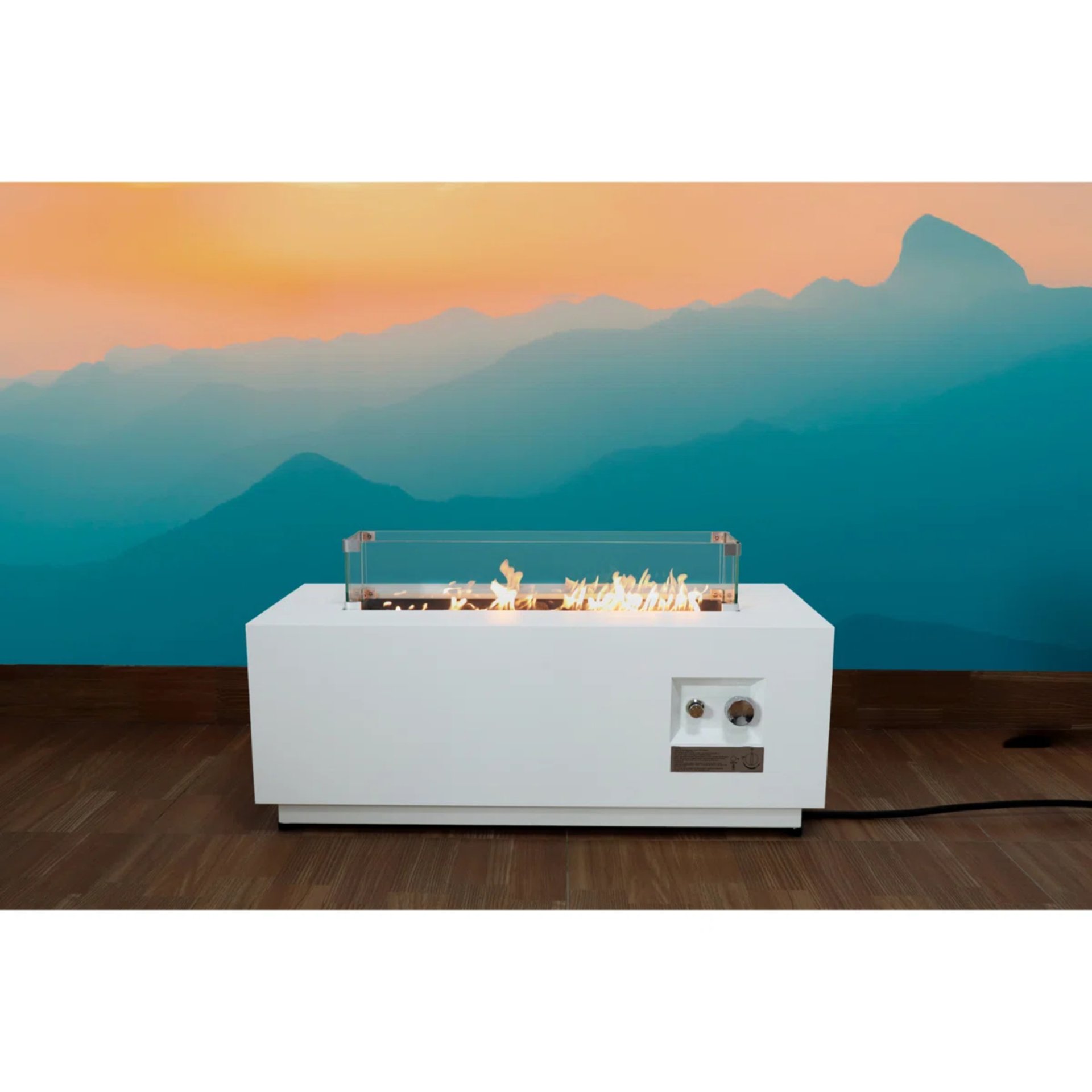 Outdoor Fire Pit Table With Lid - White - Image 5
