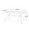 Celestine - Outdoor Cast Aluminum Dining Table With Floral Lattice Design And Umbrella Holder - White - Image 3
