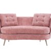 Polyester Fiber Loveseat Sofa Chair Upholstered Couch With Golden Metal Legs Club 2 Seat Sofa For Living Reading Room Bedroom Apartment Small Space Dorm - Pink - Image 7