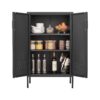 Suitable For Steel Storage Cabinets In Living Rooms, Kitchens, And Bedrooms, 2 Door Miscellaneous Storage Cabinet, Garage Tool Storage Cabinet, And Office File Cabinet 2 Movable Partitions - Black - Image 7