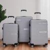 Hardshell Suitcase Double Spinner Wheels Pp Luggage Sets Lightweight Durable Suitcase With Tsa Lock, 3 Piece Set (20/24/28) - Silver - Image 2