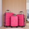 Hardshell Suitcase Spinner Wheels Pp Luggage Sets Lightweight Durable Suitcase With Tsa Lock, 3 Piece Set (20/24/28) - Rose - Image 2