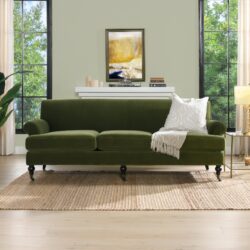 Alana Lawson - Three Cushion Tightback Sofa - Olive Green