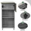 Outdoor Kitchen Island Fir Wood Kitchen Island With Stainless Steel Top, Ample Storage Space, Towel And Spice Racks And A Bottle Opener For Outdoor - Gray - Image 5