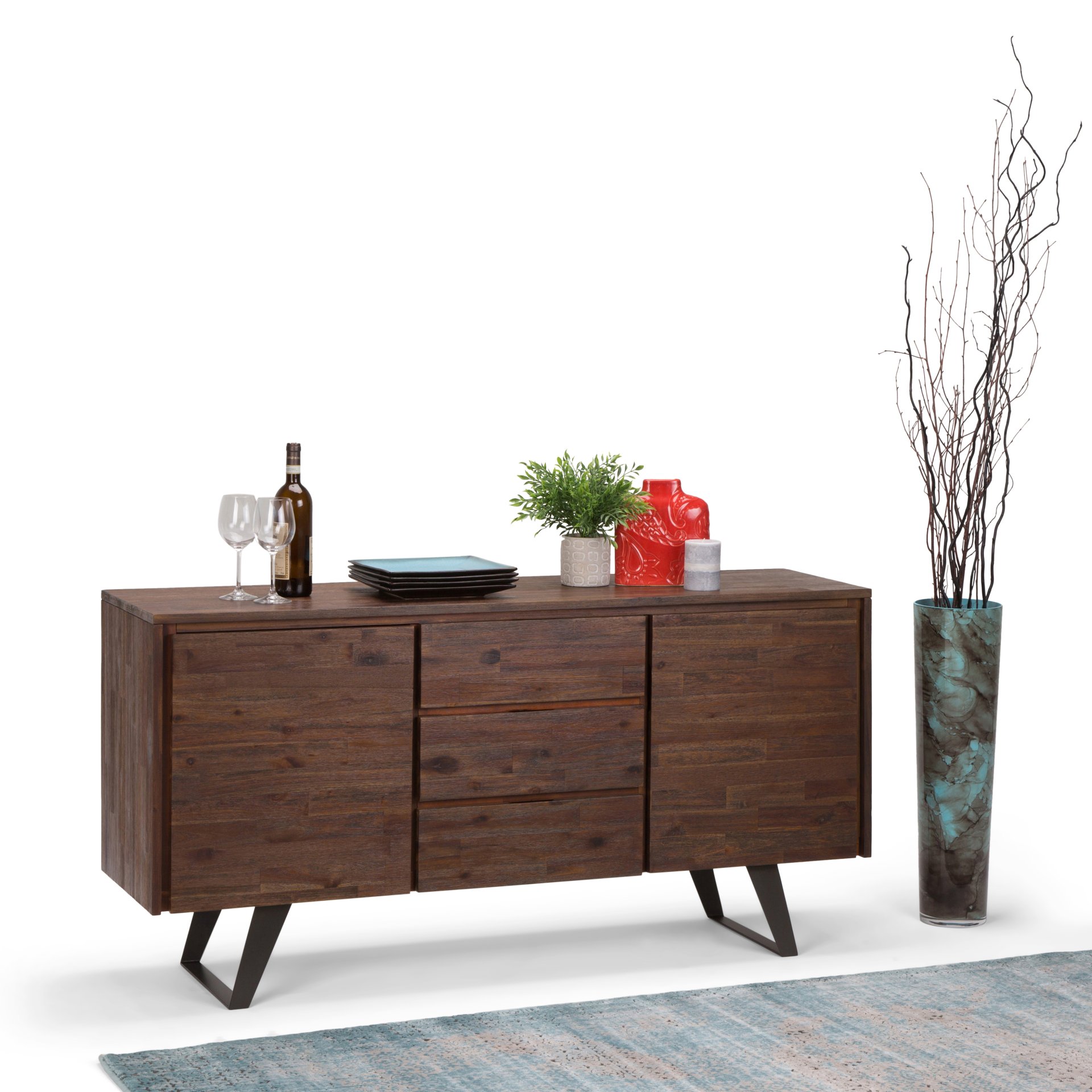 Lowry - Sideboard Buffet - Distressed Charcoal Brown - Image 9