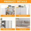 Heavy Duty Metal Buffet Sideboard Modern Steel Storage Cabinet With 2 Shelves, Free Standing Accent Cabinet With Magnetic Doors For Bedroom, Kitchen, And Home Office, Anti-Tip Design - White - Image 8