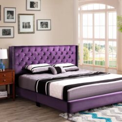 King Bed Elegant Transitional - Purple