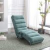 Ergonomic Electric Massage Chaise Lounge With Remote Control, 5 Modes For Relaxation - Teal - Image 5