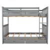 Full Over Full Bunk Bed With Ladders And 2 Storage Drawers - Gray - Image 15