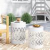 Outdoor Metal (Set of 2) End Table - White - Image 5