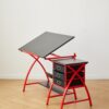 Drafting Table With Stool - Red - Image 5