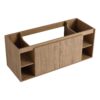 Modern 48" Wall Mounted Bathroom Vanity With Double Resin Sink And Storage Rack Soft Close Doors - Imitative Oak - Image 18