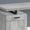 Computer Desk, For Laptop, Left, Right Set-Up, Storage Drawers, Work, Contemporary, Modern - Gray - Image 7