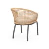 Outdoor Wicker Chair With Powder Coated Iron Legs - Light Brown - Image 6