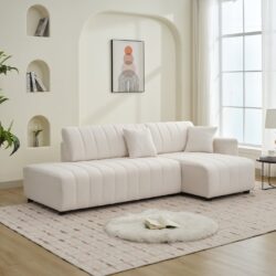 Jessica - Lamb Wool Right Facing Sectional Sofa With Chaise - Beige