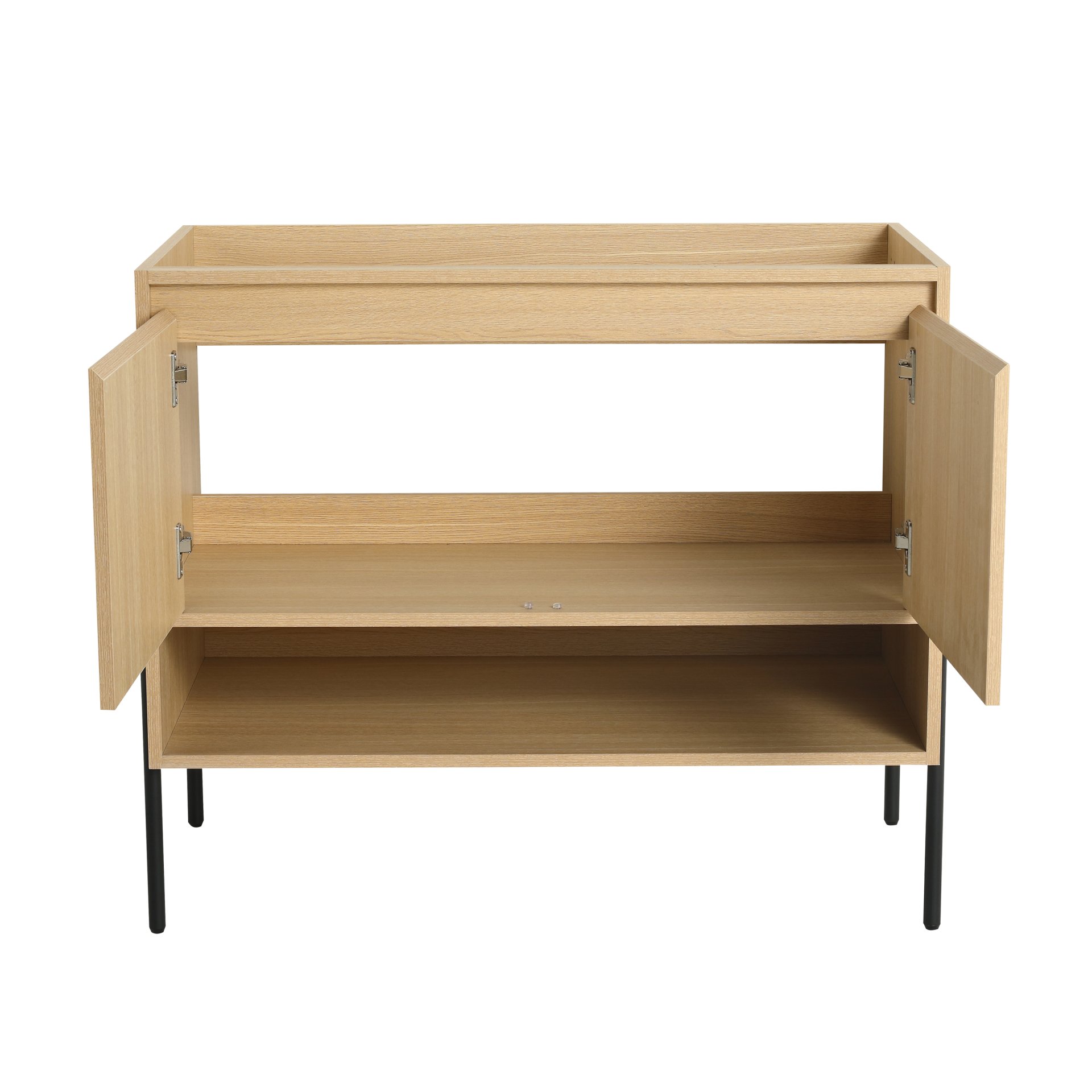 Minimalist 36" Freestanding Bathroom Vanity With 2 Soft Close Cabinet Doors - Oak - Image 9