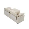 Light Corduroy L Shaped 2 Seater Sofa With Ottoman For Small Living Spaces - Beige - Image 9