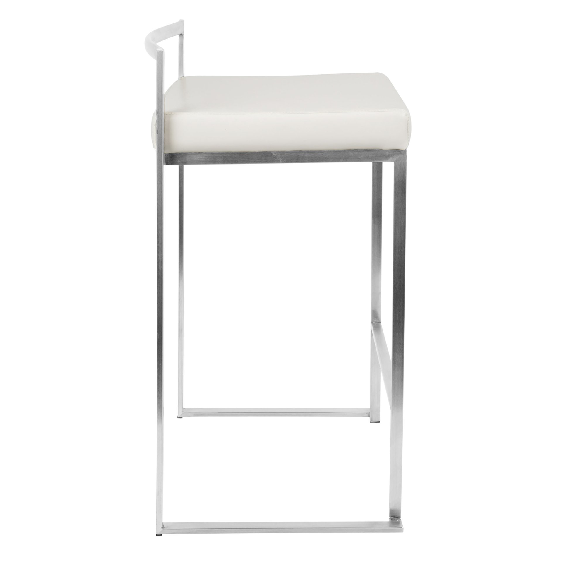 Fuji - Contemporary, Stackable Counter Stool (Set of 3) - White - Image 3