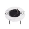 59.05" Modern Artificial Stone Round Metal Dining Table, Can Accommodate 6 People, Artificial Stone Turntable - Black / White - Image 10