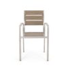 Dreamlan - Outdoor Aluminum Dining Chair With Faux Wood Seat (Set of 2) - Natural / Silver - Image 7