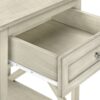 Accent End Table, 2 Tier, Storage Drawer, Transitional - White - Image 7