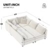 Modular Sectional Bed Couch Set With Pillows Free Combination, Minimalist Style Oversized 6 Seat Convertible Sofa - Cream - Image 11