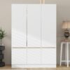 6 Doors Wardrobe Storage For Bedroom - White - Image 6