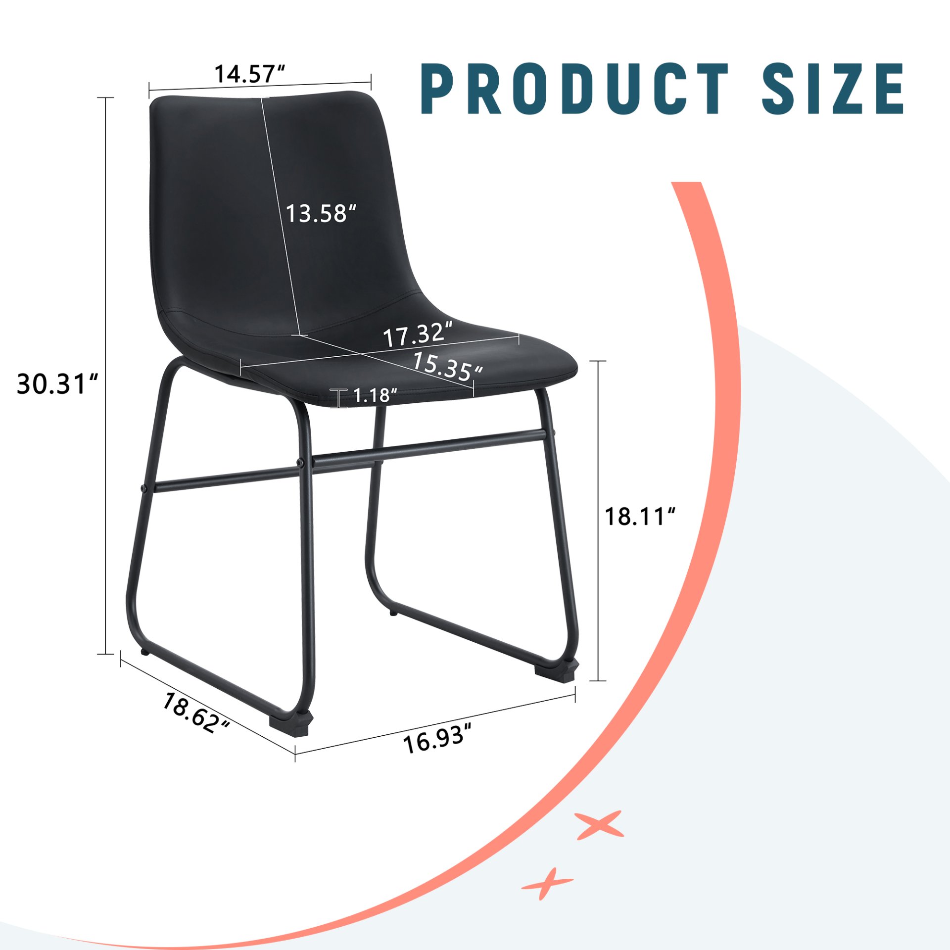 (Set of 4) Classic Chairs, A Stylish Seat Suitable For Modern Minimalist And Industrial Style Environments - Black - Image 3