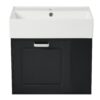Modern Wall Mounted Bathroom Vanity With Sink, Soft Close Drawer, Adjustable Shelf, Toilet Paper Holder - Black - Image 17