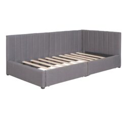 Twin Size Upholstered Daybed With 2 Storage Drawers, Sofa Bed Frame No Box Spring Needed - Gray