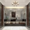 40X30" Silver Rectangular Wall-Mounted Beveled Bathroom Mirror, Square Angle Metal Frame Wall Mounted Bathroom Mirrors For Wall (Horizontal & Vertical) - Silver - Image 4
