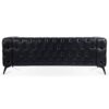 Square Arm Removable Cushion 3 Seater Sofa - Black - Image 9