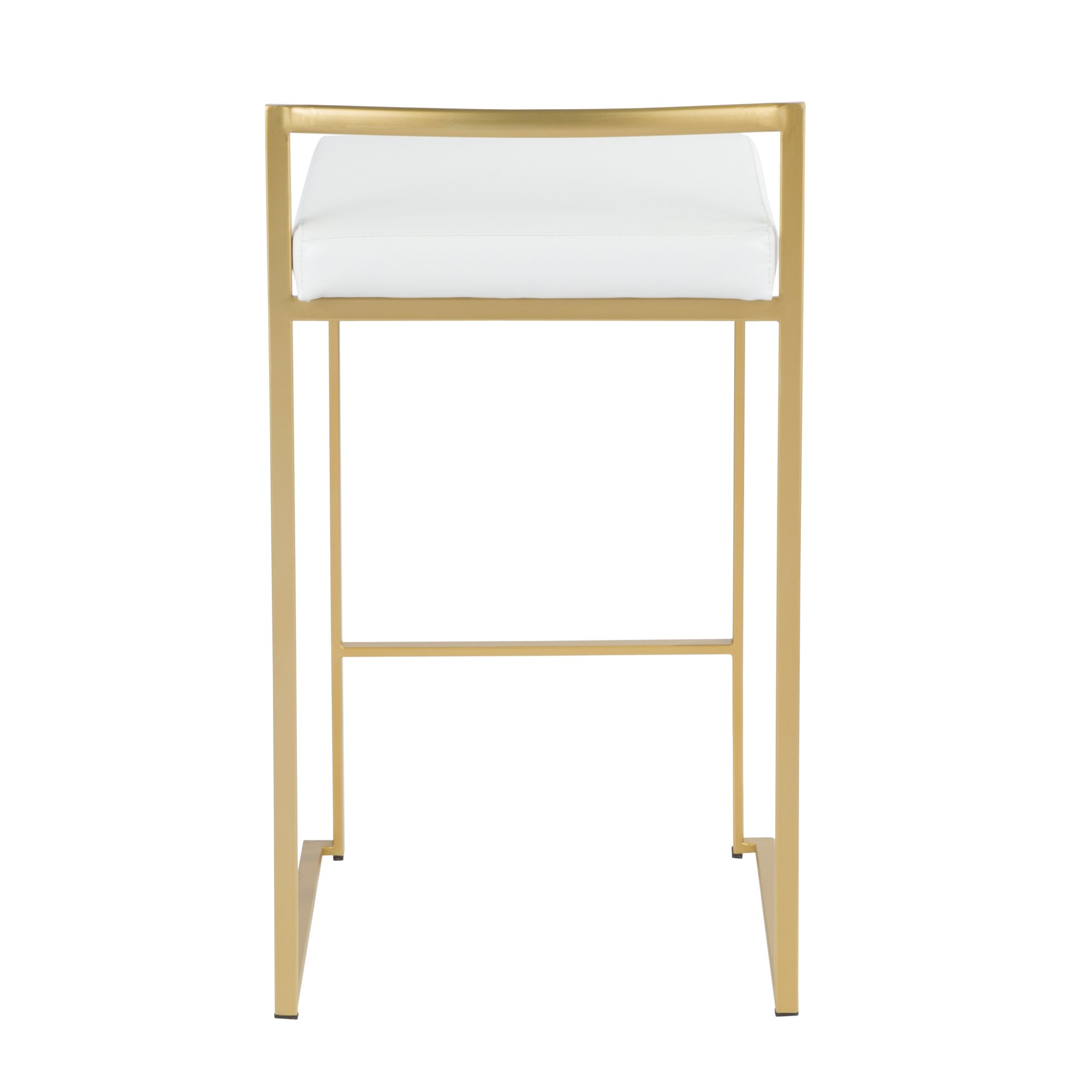 Fuji - Contemporary Counter Stool (Set of 3) - Gold / White - Image 5