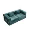 Convertible Floor Sofa Bed With Fixed Shape Frame, Loveseats Boneless Modular Sectional, For Living Room - Dark Green - Image 19