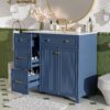 36" Bathroom Vanity With Sink, Soft Close Doors, Adjustable Shelves - Blue - Image 6