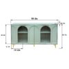 Accent Cabinet Lacquered Wooden Cabinet With 4 Glass Doors Sideboard Buffet Server Cabinet Storage Cabinet, For Living Room, Entryway, Hallway, Office, Kitchen And Dining Room - Mint Green - Image 3