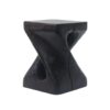 Mgo Twist Shape Side Table With Wood - Like Texture - Black - Image 6