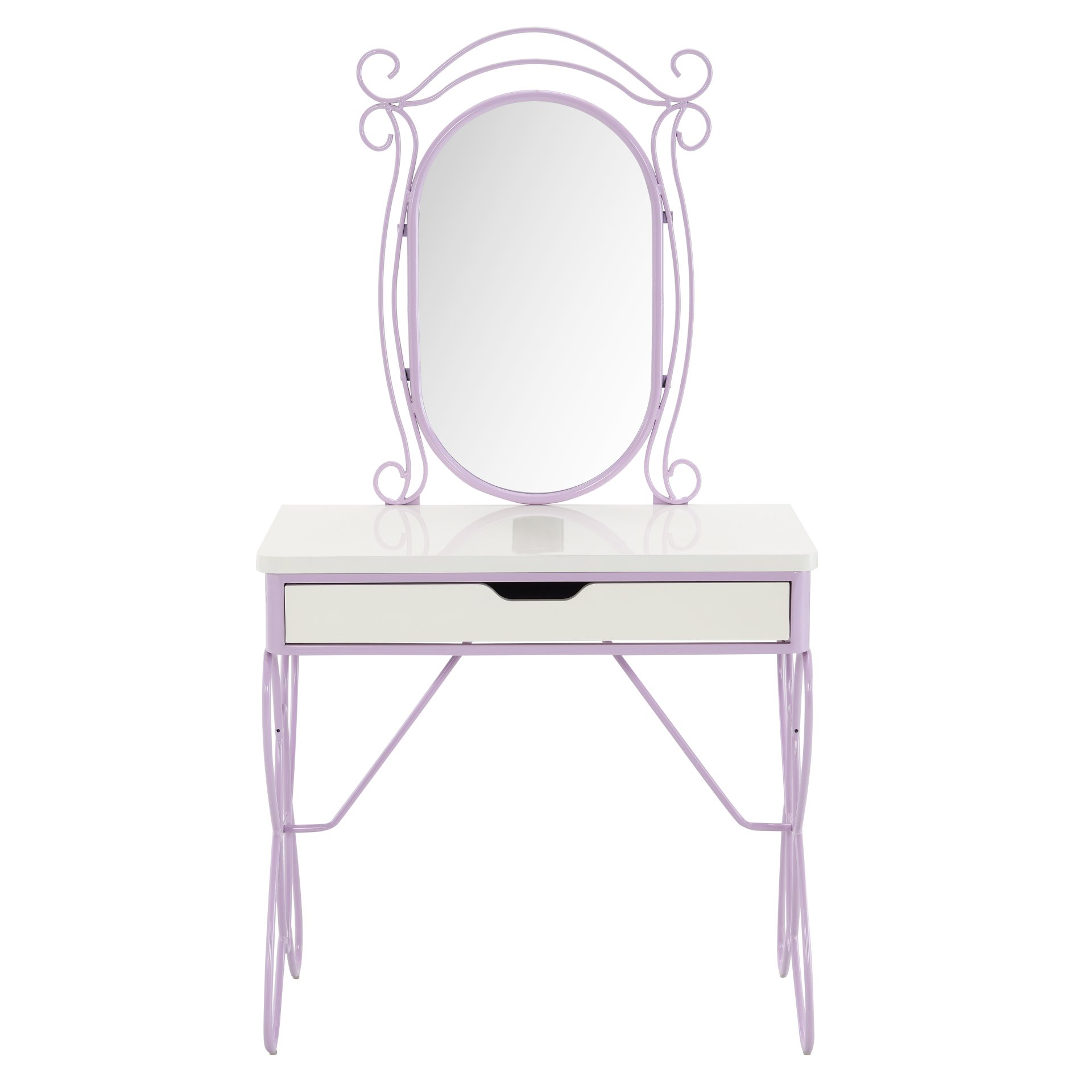 Priya II - Synthetic Leather Vanity Set - White / Purple - Image 4
