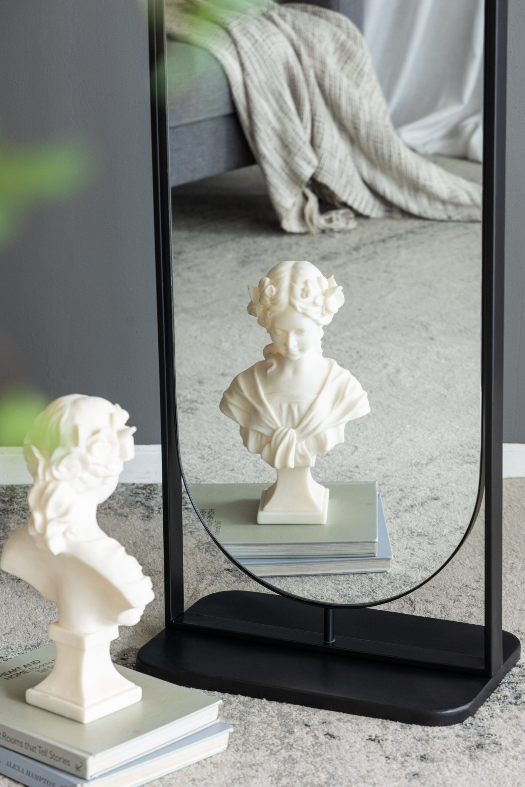 Full Length Standing Mirror, 360° Swivel Floor Mirror For Bedroom - Black - Image 11