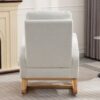 Accent Rocking Chair With Footrest High Back Rubber Wood Rocking Legs Bedroom Living Space - White - Image 5